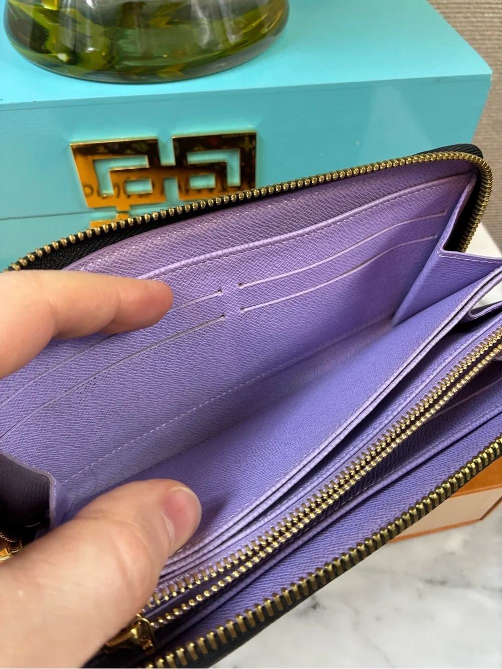 Louis Vuitton Black Multicolor Murakami Zip Around Wallet - Purple Interior 🔥